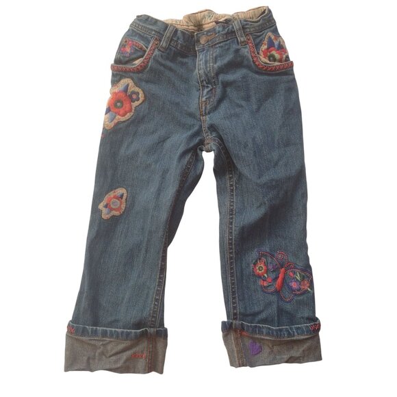 Girls Mixed Clothing Bundle Sz 7 Embroidered Jeans 3 Tops Mini Boden Crewcuts - Picture 5 of 13